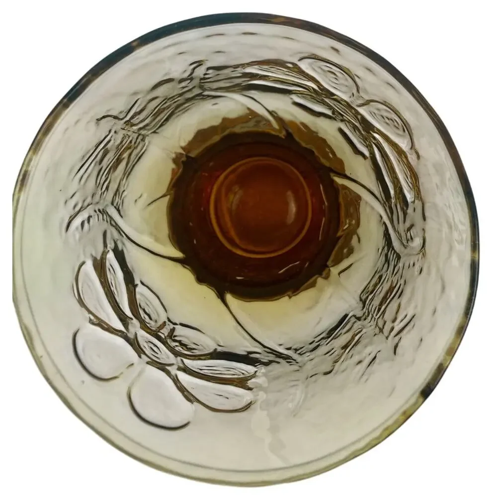 Vintage Libbey Country Garden Daisy Amber 4